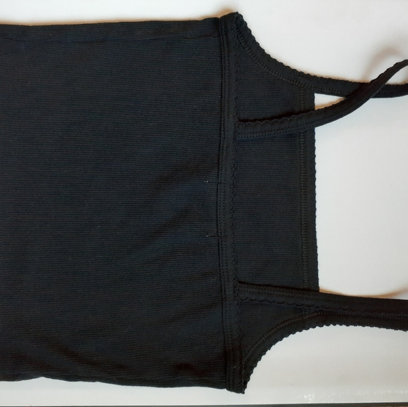 NEW Fitted Black Ribbed Spaghetti Crop Top - Picture 6 of 6